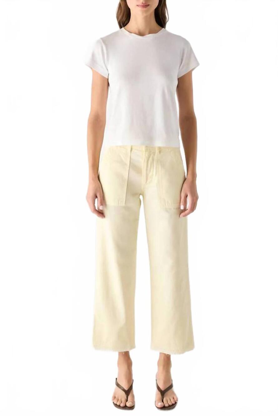 NEW AMO blondie easy army slouch crop pants in beige